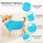 2 Pieces Dog Sweaters for Small Dogs, Turtleneck Knitted Chihuahua Yorkie Sweater, Dog Clothes Winter Warm Pullover Sweaters, Pet Cat Clothing Cold Weather Puppy Clothes Outfits (Small)