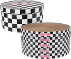 CSR1012I Kate 12 Inch Cardboard Cat Scratcher Pads with Box & Catnip, Reversible Heavy-Duty Scratch Boards for Cats, Furniture Protection, Modern Checker Pattern, Black/White, 5-Pack