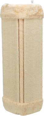 TRIXIE Scratching Board for Corner – Vertical Sisal Rope Pad for Indoor Cats – Easy-Install Corner Scratch Pad – Beige, 1 x 12.6 x 23.6 in