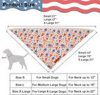 ADOGGYGO American Flag Dog Bandana, Ice Cream Hamburg Flag Pet Scarf, Premium Durable Fabric, Patriotic 4th of July Bandanas for Extra Large Dogs Pets (X-Large)