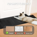 Uross Carpet Protector for Pets -3.6FT 2PCS Black Round Corner Plastic Carpet Protector, Under Door Cat Carpet Protector for Doorway, Anti Cat Scratch Carpet Mat, Stop Cats from Scratching Carpet