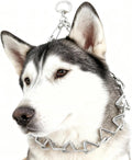 Stainless Steel Curved Prongs Dog Training Collar Adjustable Pet Pinch Collar for Dogs with The Swivel Ring 22in x 3.0mm (Neck Size up to 18in) M/L