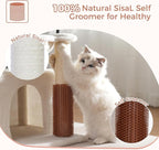 Small Cat Tree with Large Hammock and Cute Flower Cat Tree with Scratching Post for Indoor Cats