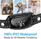 Bark Collar, No Shock Bark Collar with Beep Vibration & 7 Sensitivity Levels, Barking Collar for Large Medium Dogs 15-120LBS, IPX7 Waterproof Rechargeable Dog Training Collar with Remote (Black)