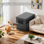 Indoor/Outdoor Dog House, Waterproof Durable Plastic with Locking Door, Ventilation and Raised Floor Design, Easy Assembly, Suitable for Small to Medium Dogs, Gray, 29.65”x 21.34” x 25.28”