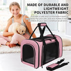 Carriers Soft-Sided Pet Carrier Pink for Medium Large Cats Dogs Undertake 35Lbs,Ventilated Mesh Windows,Top Load Cat Carrier with Airline Approved(X-Large,Pink)