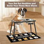 Metal Elevated Dog Bowls, 17in Tall Raised Dog Bowl Stand, Dogs Raised Stand with 3000ml Stainless Steel Bowls and Sprill Proof Mat for Extra Large Breeds