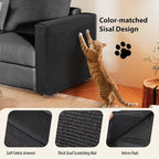 Couch Protector from Cat Claws - Cat Scratch Sofa Protector Universal Fit on Both Arm Sides with Black Sisal Pad for Leather and Fabric Sofa,27.5 * 19.7 inch Expanded Coverage Sisal Area(Black)