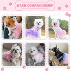 Dog Dresses, Fashion Pet Dog Clothes, Striped Mesh Puppy Dogs Princess Dresses (Purple/Pink(4pack), Large)