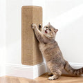 Corner Cat Scratcher | Cat Scratchers Wall Mounted with Faux Sisal & Carpet Pad, 23.6x11.8 Inch Furniture Protector for Indoor Cats to Protect Couches & Walls