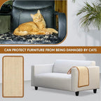 Mixweer 3 Pcs Wall Cat Scratcher Mat 19.7 x 9.8 Wall Mounted Scratching Pad for Indoor Cats Couch Carpet Furniture Protector, with Hook Loop Strips