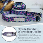 Lucky Love Dog - Adjustable Dog Collar with Easy Click Buckle for Small to Large Ones, Durable, & Comfortable for Male & Female Dogs, Pet Collar for Puppies & Adult Dogs - Primrose, Large