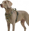 Funfox Dog Harness No Pull, Adjustable Pet Vest Harness, Super Soft Material with Vertical Handle Easy Control, Reflective Night Walking, 2 Leash Clips for XLarge Dogs, Army Green, XL