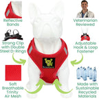 EcoBark Rapid Fastener Super Comfort Fully Adjustable Double Padded Step in Dog Harness (X-Large, Red)