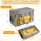 Pawinner Cat Carriers, 17.7"x13"x13" Collapsible Pets Travel Carriers Dog Carrier Pet Carrier(Up to 20lbs), Waterproof Airline Approved Soft Sided, Car Travel Portable Bag for Big Cats/Small Dogs