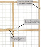 MidWest Homes for Pets Wire Mesh Pet Safety Gate, Dog Gate Expands From 29 - 50 Inches Wide, 32 Inches Tall, Wood, Powder Coated Wire