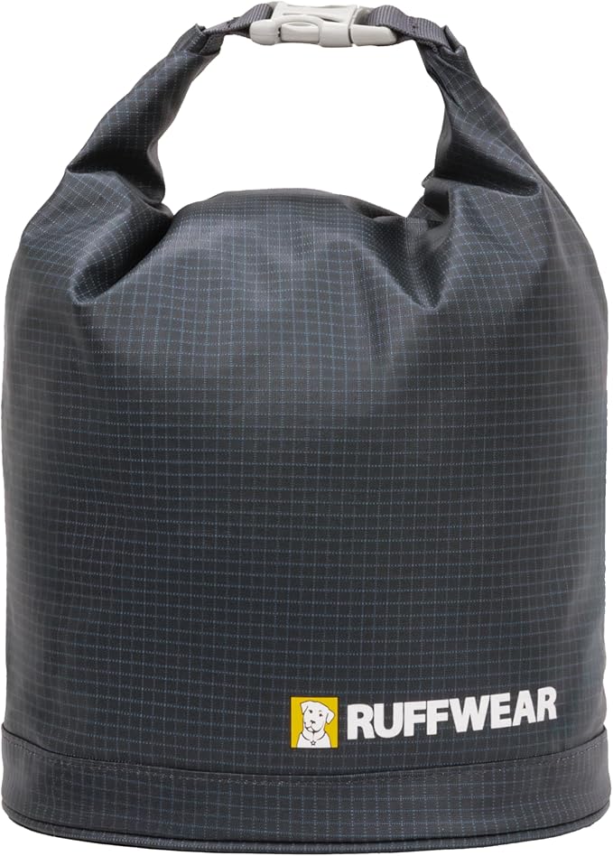 Ruffwear, Kibble Kaddie Dog Food Travel Bag, Roll-Down Closure Storage, Easy-Pour Spout, Compact Waterproof Odor-Sealing Liner with Stash Pocket, 10L/42 Cups, Camping Road Trip Essential, Basalt Gray