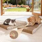 PatiencET Cat Scratch Pad 2 Pack, Waved Cardboard Cat Scratcher with Catnips, Scratching Board for Small Medium Size Cats, Kittens, Protects Furniture & Couch
