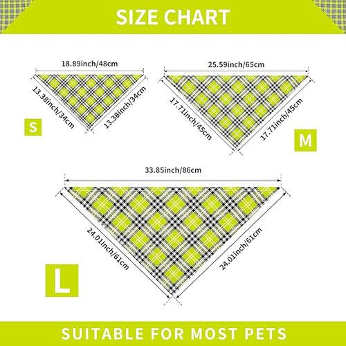 10PCS Dog Bandanas Plaid for Medium Breed Kerchief Washable Triangle Bibs Head Scarves Scarfs for Boys and Girls Grooming Accessories