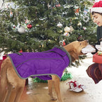 Fragralley Dog Coat Large, Waterproof Dog Jacket with Warm Fleece Lining, Adjustable Reflective Dogs Winter Coat, Turtleneck Pet Coats for Cold Weather (Purple XXL)