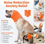 Nanaki Dog Calming Hoodie Ear Wraps for Dogs, Fireworks Ear Protection Head Muffs Doggy Warp Anxiety Relief, Doggy Hematoma Wrap, Pet Head Cover for Grooming and Force Drying Bathing Pet Protector