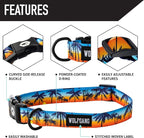 Wolfgang Heavy Duty Martingale Dog Collar with Quick Release Nylon Buckle for Walking & Training, SunsetPalms Print, Medium