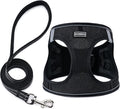 BOOMIBOO Dog Harness with Leash Set, No Pull Adjustable Reflective Step-in Puppy Pet Vest Harnesses for Small Medium Large Dogs and Cats,Black XXS