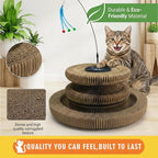 Magic Organ Cat Scratcher Toy, Kitty Curls Cat Scratcher Accordion Foldable Kurlz-Style Cat Toy with Strong Suction Cup & Metal Teaser Wand - DIY Interactive Shapes for Indoor Cats