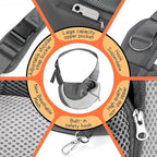 YUDODO Pet Sling Carrier for 5-9 lbs Small Dogs & Cats – Hands-Free Puppy Carrier with Safety Hook, Large Zipper Pocket, Soft Breathable Mesh, Adjustable Strap & Reflective Strip (Gray 1.0 M)