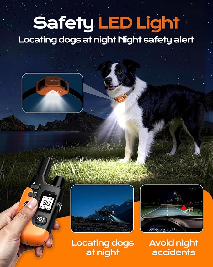 Jugbow Dog Shock Collar- 4200FT Dog Training Collar with Remote for 10-120lbs Small Medium Large Dog, IPX8-Waterproof Rechargeable E-Collar with LED Light