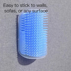 Premium Corner Cat Scratcher - Wall-Mounted Itch Relief and Play Center for Indoor Cats,Wall-Mounted Corner Cat Scratcher, Self-Grooming Brush (Blue)
