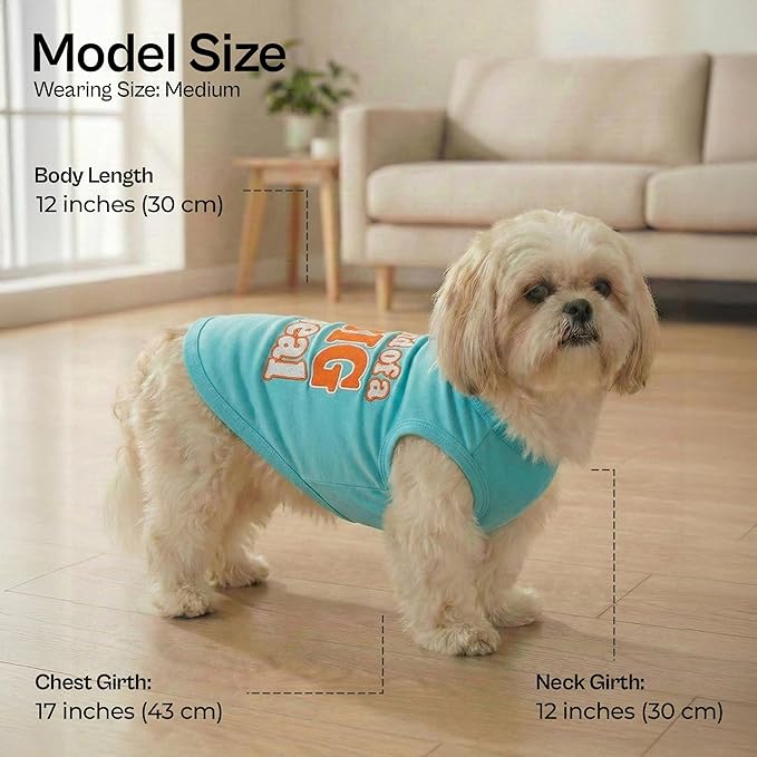 Parisian Pet Dog Shirt – 100% Cotton Shirts for Medium Dogs – Sleeveless Big Deal Pet Vest – Lightweight and Breathable Dogs Apparel – Cute Summer Dog Clothes - Stretchy T Shirts for Pets