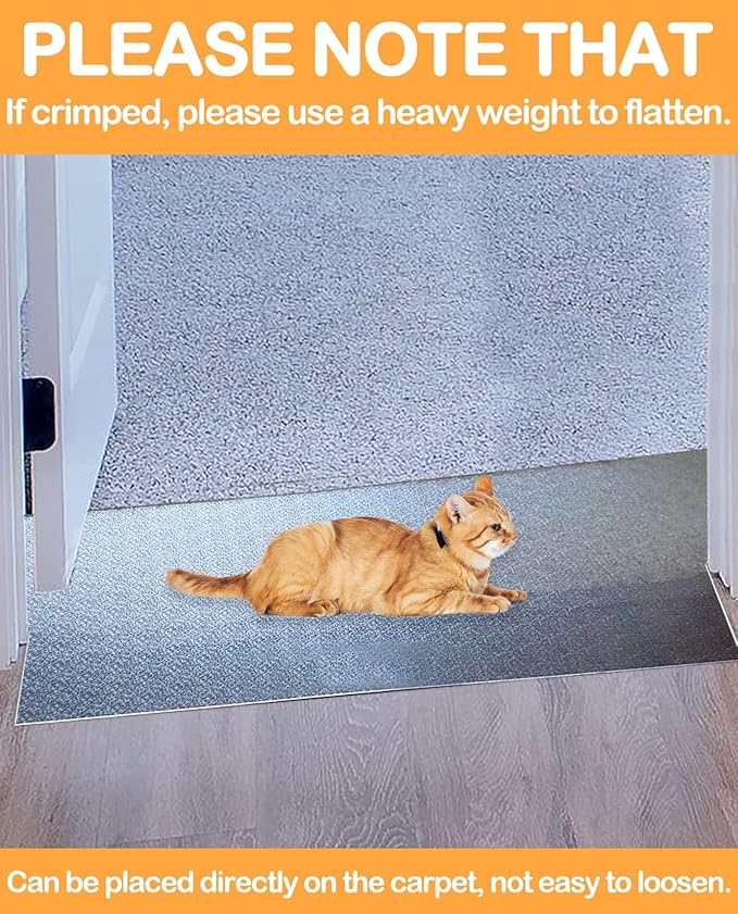BNOSDM 8.2Ft Cat Carpet Protector for Indoor Pets Carpets Scratch Stopper Heavy Duty Plastic Easy to Cut DIY Clear Non-Slip Floor Runner Stop Cats from Scratching Rugs at Doorway