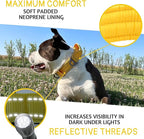 ADITYNA Heavy Duty Dog Collar for Extra-Large Dogs - Reflective Yellow Collar with Handle for Training, and Walking - Wide, Thick, Tactical, Soft Neoprene Padded