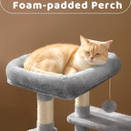Yaheetech 46in Cat Tree Tower | Multi-Level Indoor Activity Center with Spacious Condos, Scratching Posts, Large Top Plush Perch | Sturdy, Easy to Assemble | for Kittens, Adult & Senior Cats
