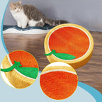 Cat Scratcher Bed Lounge Round Anti Slip Bottom 40cm Mat Cat Scratch Pad for Indoor Cats to Play, Rest, Grind Kitten Training, Orange