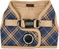 Puppia Corwin Dog Vest Harness B (Step-in) Fashionable Checkered Pattern Spring Summer Harness for Small and Medium Dogs, Navy, X-Large
