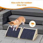 4 Pack Wooden Dog Ramp for Stairs Suits for Small Medium Dogs Cats, Pet Steps Stairs for Staircase for Dogs Cats Grey,Need Installation,13 * 9.8 * 5.1 inch