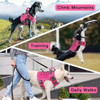 WINGOIN Pink Tactical Dog Harness for Small Dogs, Heavy Duty No Pull Harness with Handle, Adjustable Reflective Military K9 Pet Vest for French Bulldog, Pug, Walking, Training, Hunting (S)