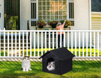 Cat Houses for Outdoor Cats, Weatherproof Outdoor House for Feral Cats, Warm Stable Stray Cats Shelter in Winter Black Medium