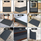 Cat Scratch Mat for Couch, Wall & Cat Tree - 78.7" Trimmable Self-Adhesive Cat Scratcher, Cat Scratch Furniture Protector, Felt Alternative to Sisal, DIY Cat Tower Replacement, 2 Pack (Dark Gray)