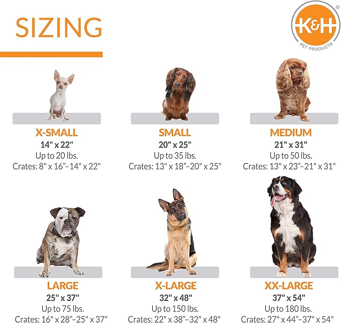 K&H Pet Products Self-Warming Dog Crate Pad, Small Self Heated Dog & Cat Bed Mat, Portable, Machine Washable, No Electric Needed, Adjustable Fit, Non-Slip Bottom - Small 25 X 20in Gray