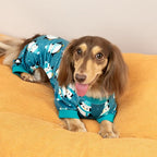 Fitwarm Cute Penguin Dog Pajamas, Dog Winter Clothes for Small Dogs Girl Boy, Cozy Dog Onesie, Soft Pet Jammies, Doggy Apparel, Teal Blue, XXL