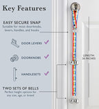 PoochieBells Dog Doorbell, Dog Potty Training Bells, Dog Safe USA-Made w/Perfect Sound,Dog Trainer Approved, Housetraining Made Easy & Quick, Sig Tracks Rainbow