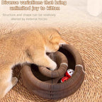 Kitty Kurlz Cat Toy, Magic Organ Cat Scratch Board, Compact Cats Accordion Toy, Foldable Interactive Cardboard Cat Scratcher Pad Toys with 1 Bell Balls for Indoor Cats