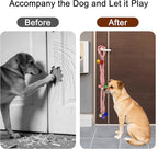 Dog Door Bell for Potty Training, Adjustable Dog Bells to Go Outside with Removable Bells Ring, Handmade Twisted Rope Puppy Training Bell (Pink)