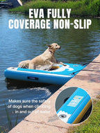 Niphean Dog Pool Ramp(Full-Coverage Non-Slip Deck), Stable Pup Plank with 240lbs Capacity, Inflatable Dog Ramp for Pool, Boat, Dock & Lake, Safe & Durable Ladder for Large Pets to Easy Water Access