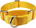 Mikivery Martingale Dog Collar Nylon Adjustable and Safety Training Colourful Comfortable Metal Buckle Pet Collars for Small Medium and Large Dogs(Yellowe,L)