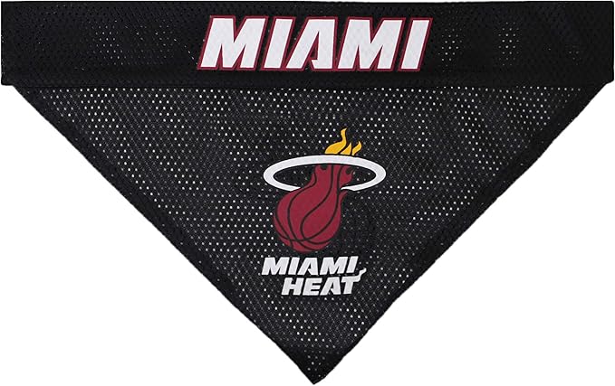 Pets First NBA Dog Bandana - Miami Heat Reversible Pet Bandana. 2 Sided Home & Away Sports Bandana with a PREMIUM Embroidery TEAM Logo, Small/Medium