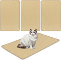 PETSITE Cat Scratcher Mat, Natural Sisal Scratching Mats, Horizontal Cat Floor Scratching Pad Rug with Adhesive Hook Loop Tapes (4, 31.5 x 19.69 in)